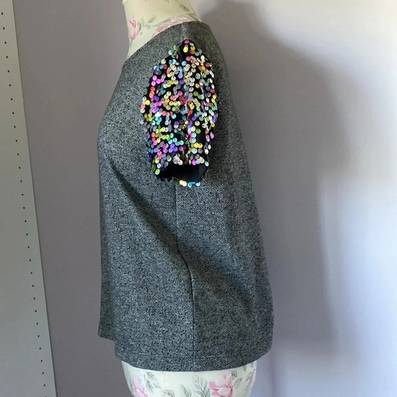 Hutch short sleeve top with sequin sleeve size XS - Picture 5 of 12